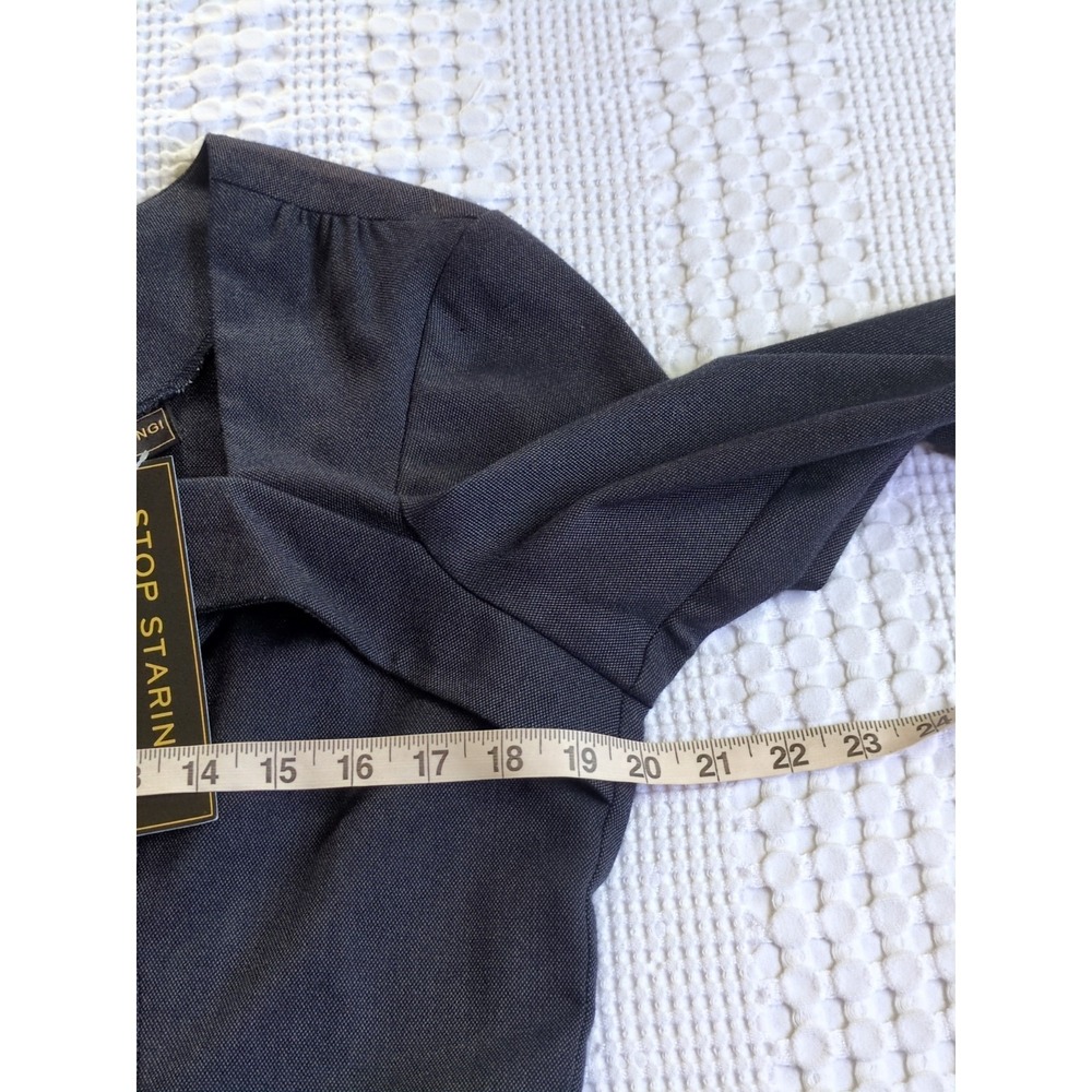 NWT Stop Staring Peplum Wiggle Midi Cocktail Party Dress Charcoal Black Size 16 - Picture 9 of 14